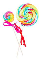 two spiral lolly pops