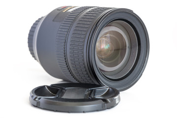 Black Camera Lens Isolated on White