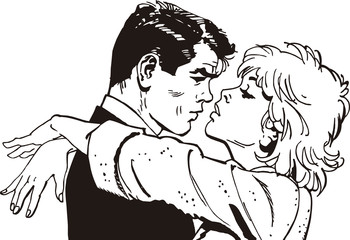Ilustracion de una pareja de enamorados