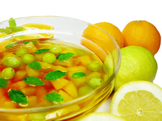 punch cocktail drink with fruit