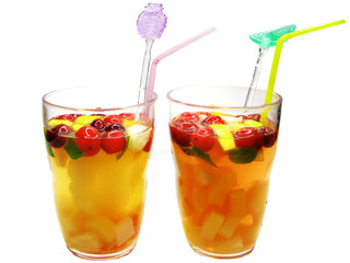 punch cocktail drink with fruit