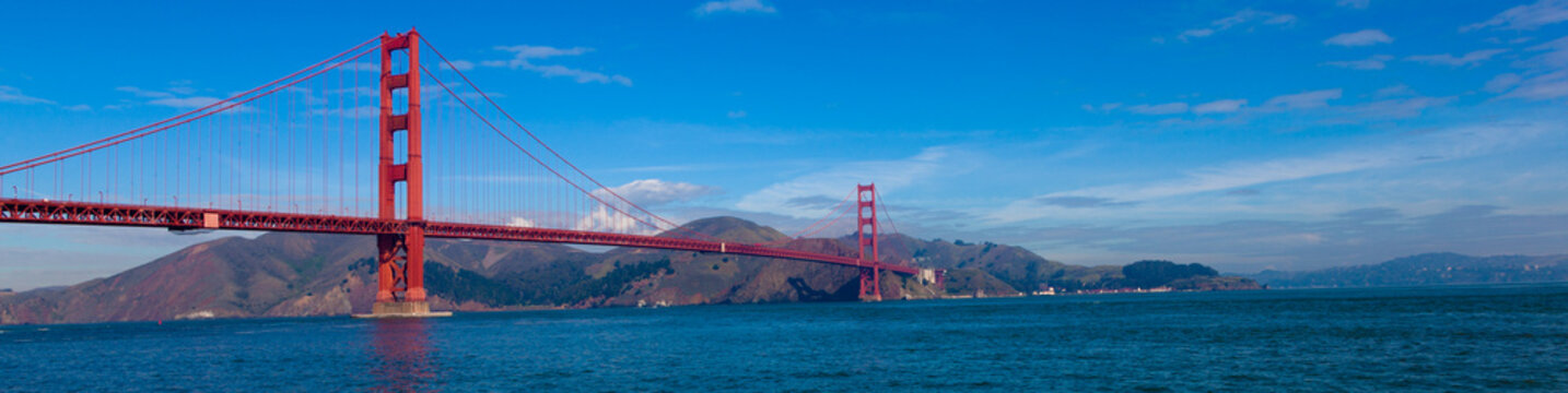 Panoramic View of tGolden Gate Bridge in San Francisco