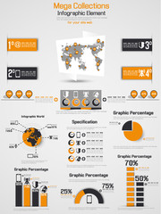 RETRO INFOGRAPHIC DEMOGRAPHIC WORLD MAP ELEMENTS 2