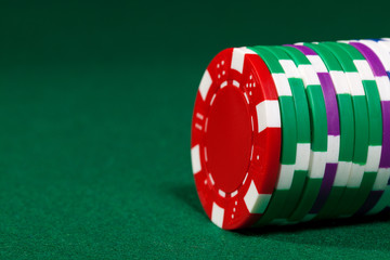Colorful poker chips
