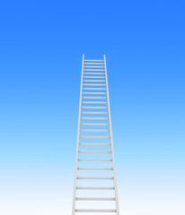 ladder leading to a sky - rendered in 3d