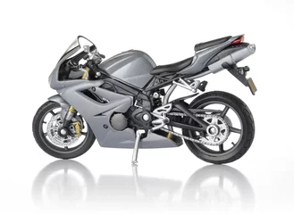 Photo sur Aluminium Moto Moto sur fond blanc