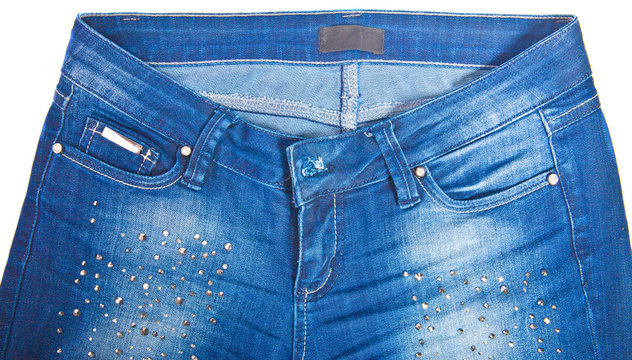 Jeans With Rhinestones Background