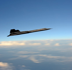 Fototapeta na wymiar Supersonic jet fighter na dużej wysokości