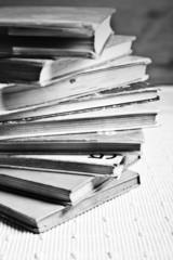 Books stacked on top of each other