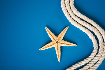 Fototapeta na wymiar Rope and starfish