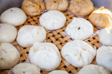 Char Siu Bao - Chinese steamed bun filled with bbq pork