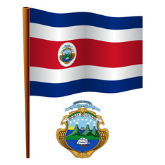 Obraz premium costa rica wavy flag