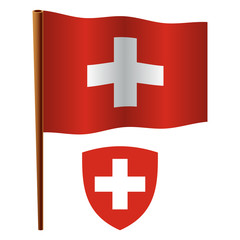 Fototapeta premium switzerland wavy flag