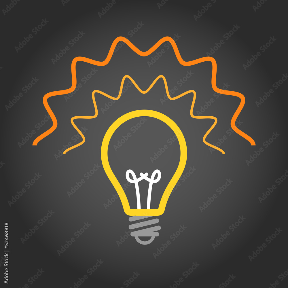 Poster lighting light bulb on dark background
