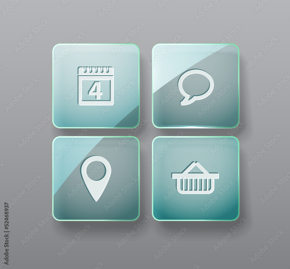 Poster glass buttons interface template