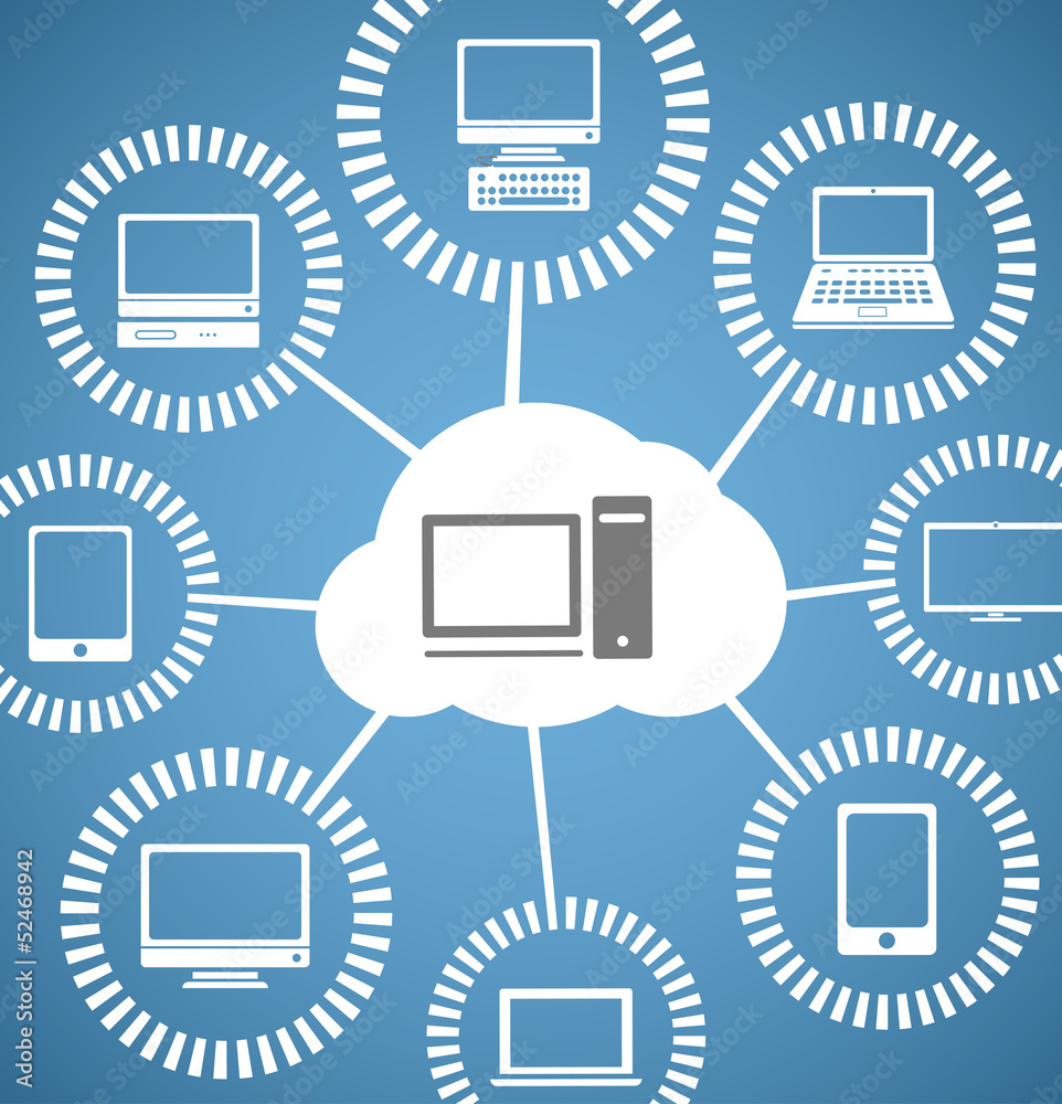 Aufkleber Cloud network abstract scheme
