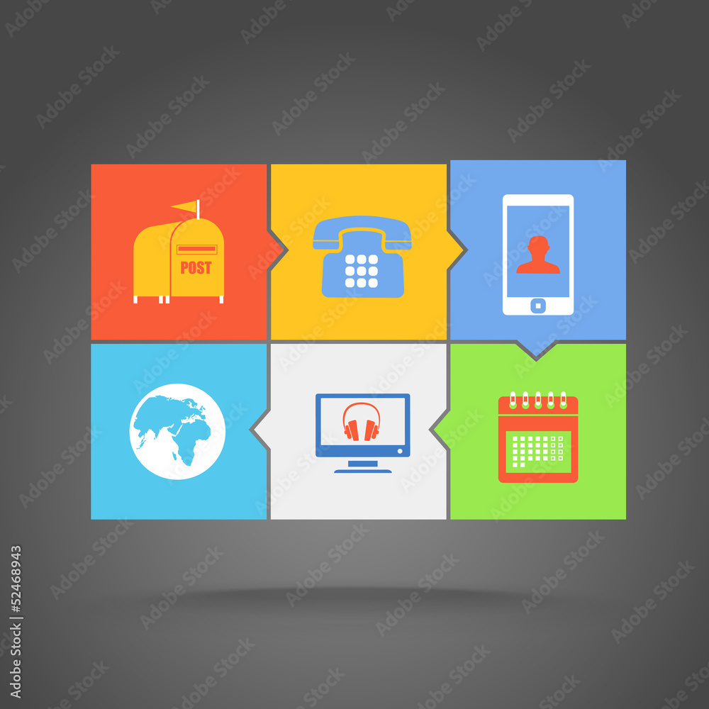 Poster Web color tile interface template