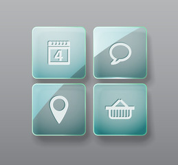Glass buttons interface template