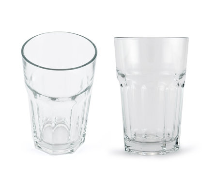 Drinking glass cup over white background