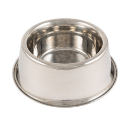 Pet's dog metal bowl isolated