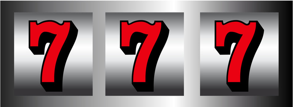 Triple lucky sevens burst vector illustration