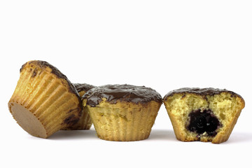 Muffins on the white background