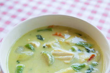 Yellow curry with tofu,Thai menu