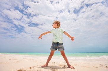 Cute little girl at beach