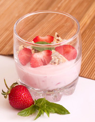 Tasty fresh strawberry smoothie
