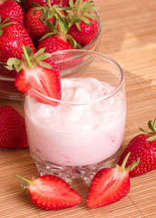 Tasty fresh strawberry smoothie