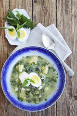 Green borsch, top view