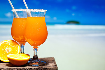 Two bocals of Tequila Sunrise cocktail