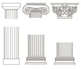 old-style greece column. eps10 vector illustration