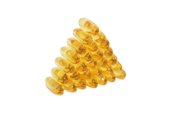 isolated fish oil  in a pyramid form