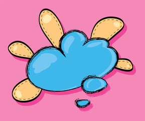 Vector cheerful cloud for text