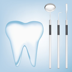 tooth with dental tools. eps10 vector illustration