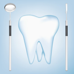 tooth with dental tools. eps10 vector illustration