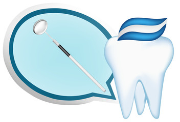dental tools and tooth design elements. vector mesh illustration