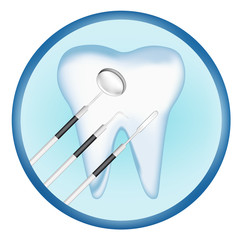 dental tools and tooth design elements. vector mesh illustration