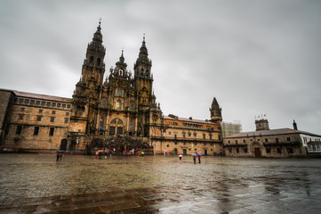 Santiago de Compostela bajo la lluvia