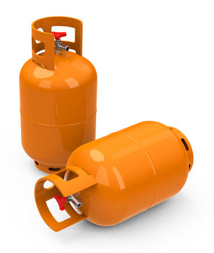 Die Campinggasflaschen