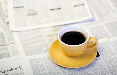 Morning Coffee and Newspaper