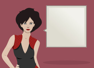 fashion girl with bubble chat