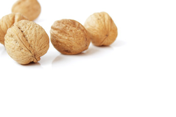 walnuts on a white background