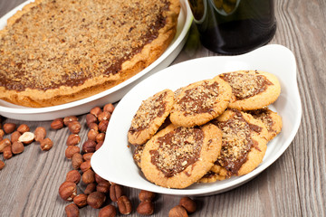 hazelnut and chocolate cookies and cake