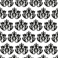 Seamless black flower pattern