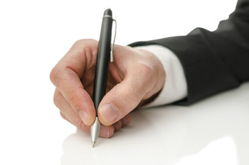Hand writing on copy space