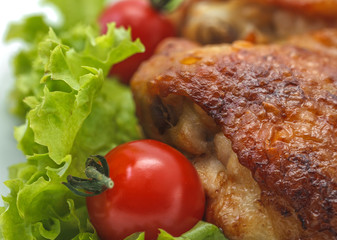 Cooked chicken.
