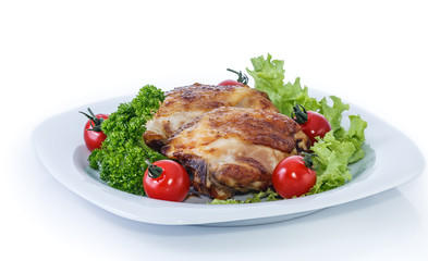 Cooked chicken legs.