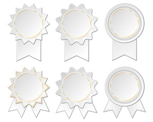 Six paper rosettes